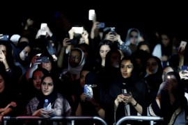 Women attend the jazz festival in Riyadh, Saudi Arabia February 23, 2018. REUTERS/Faisal Al Nasser