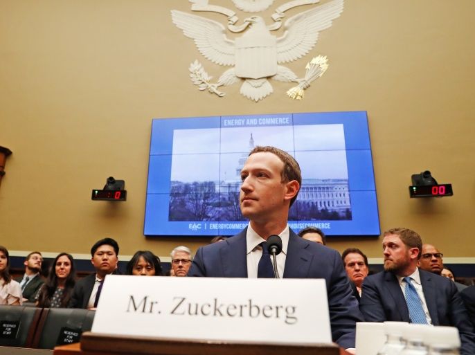 Facebook CEO Mark Zuckerberg testifies before a House Energy and Commerce Committee hearing regarding the company’s use and protection of user data on Capitol Hill in Washington, U.S., April 11, 2018. REUTERS/Leah Millis