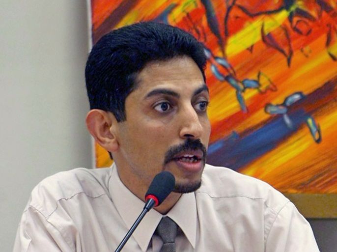 Abdulhadi Al-Khawaja attending a rights meeting in Manama, Bahrain on October 21st, 2012