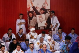The Sahrawi people attend the meeting of party leaders in Laayoune, Morocco April 9, 2018. REUTERS/Youssef Boudlal