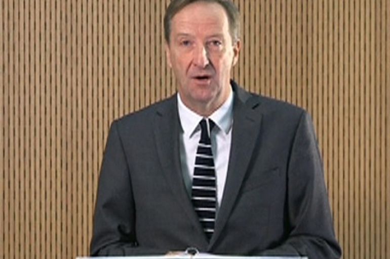 MI6 chief Alex Younger speaks at MI6's Vauxhall Cross headquarters in central London, in this still image from video, Britain December 8, 2016. Crown Copyright/Handout via REUTERS EDITORIAL USE ONLY