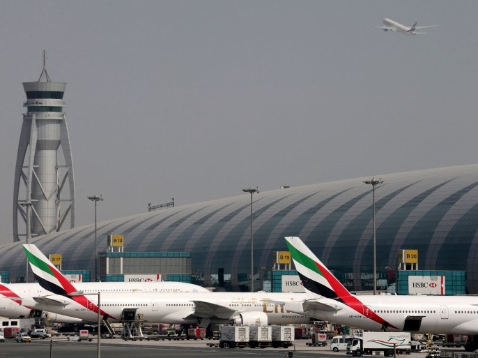 FILE PHOTO: Emirates Airlines aircrafts are seen at Dubai International Airport, United Arab Emirates May 10, 2016. REUTERS/Ashraf Mohammad/File photo