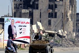 دعاية انتخابية في الجزء الغربي من مدينة الموصل