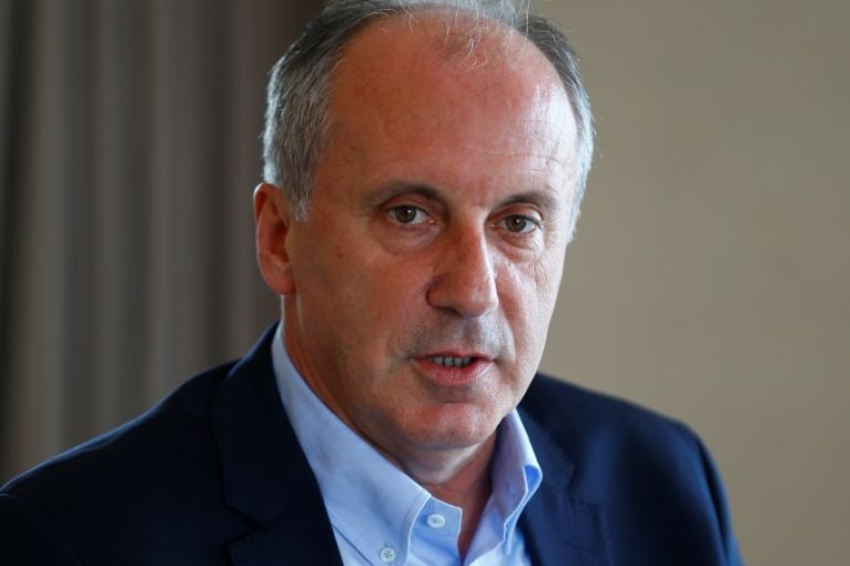 Muharrem Ince, main opposition Republican People's Party's (CHP) candidate in presidential snap election is pictured during an interview with Reuters in Istanbul, Turkey May 16, 2018. REUTERS/Osman Orsal