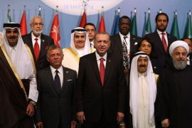 صورة جماعية للزعماء والمبعوثين المشاركين في القمة الإسلامية بإسطنبول لنصرة القدس والشعب الفلسطيني 18 مايو أيار 2018