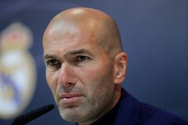 MADRID, SPAIN - MAY 31: Zinedine Zidane attends a press conference to announce his resignation as Real Madrid manager at Valdebebas Sport City on May 31, 2018 in Madrid, Spain. Zidane steps down from the position of Manager of Real Madrid, after leading the club to it's third consecutive UEFA Champions League title. (Photo by Gonzalo Arroyo Moreno/Getty Images)