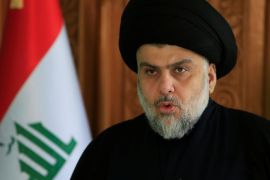 Iraqi Shi'ite leader Muqtada al-Sadr delivers a speech in Najaf, Iraq December 11, 2017. REUTERS/Alaa Al-Marjani