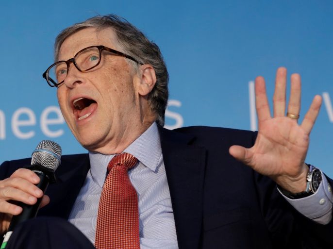 Bill Gates, co-chair of the Bill & Melinda Gates Foundation; speaks at a panel discussion on Building Human Capital during the IMF/World Bank spring meeting in Washington, U.S., April 21, 2018. REUTERS/Yuri Gripas