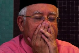 Malaysia’s former Prime Minister Najib Razak prays before he attends the United Malays National Organisation (UMNO) 72th anniversary celebrations in Kuala Lumpur, Malaysia May 11, 2018. REUTERS/Athit Perawongmetha/