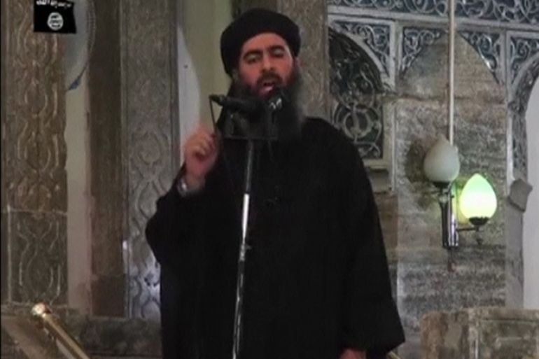 A man purported to be the reclusive leader of the militant Islamic State Abu Bakr al-Baghdadi has made what would be his first public appearance at a mosque in the centre of Iraq's second city, Mosul, according to a video recording posted on the Internet on July 5, 2014, in this still image taken from video. There had previously been reports on social media that Abu Bakr al-Baghdadi would make his first public appearance since his Islamic State in Iraq and the Levant (