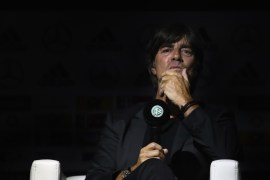 DORTMUND, GERMANY - MAY 15: Head coach Joachim Loew looks on during the presentation of the provisional squad of Germany for the 2018 FIFA World Championship Russia at Deutsches Fussballmuseum on May 15, 2018 in Dortmund, Germany. (Photo by Alex Grimm/Bongarts/Getty Images)