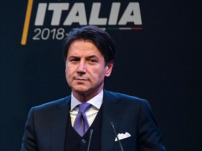 epa06754471 (FILE) - 5-Star Movement candidate for the Public Administration Minister Giuseppe Conte in case of victory in the general elections during an election event in Rome, Italy, 01 March 2018 (reissued 21 May 2018). Right-wing populist Lega and the Five Star Movement (M5S) proposed Giuseppe Conte proposed as Prime Minister for Italy, M5S leader announced 21 May 2018. General elections in Italy were held on 04 March 2018.