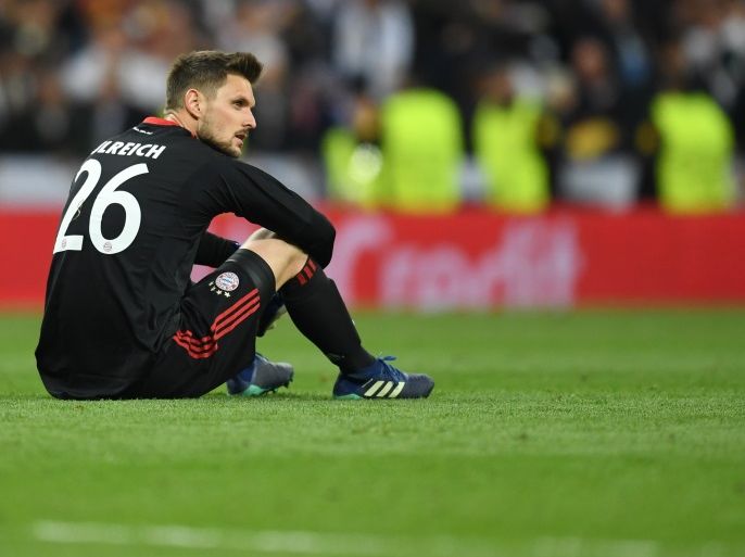 MADRID, SPAIN - MAY 01: Sven Ulreich of Bayern Muenchen looks dejected as they fail to reach the final after the UEFA Champions League Semi Final Second Leg match between Real Madrid and Bayern Muenchen at the Bernabeu on May 1, 2018 in Madrid, Spain. (Photo by David Ramos/Getty Images)