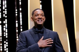 70th Cannes Film Festival - Closing ceremony - Cannes, France. 28/05/2017. Jury member Will Smith reacts on stage. REUTERS/Stephane Mahe