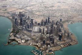 An aerial view shows Doha's diplomatic area March 21, 2013. REUTERS/Fadi Al-Assaad (QATAR - Tags: CITYSCAPE TPX IMAGES OF THE DAY)