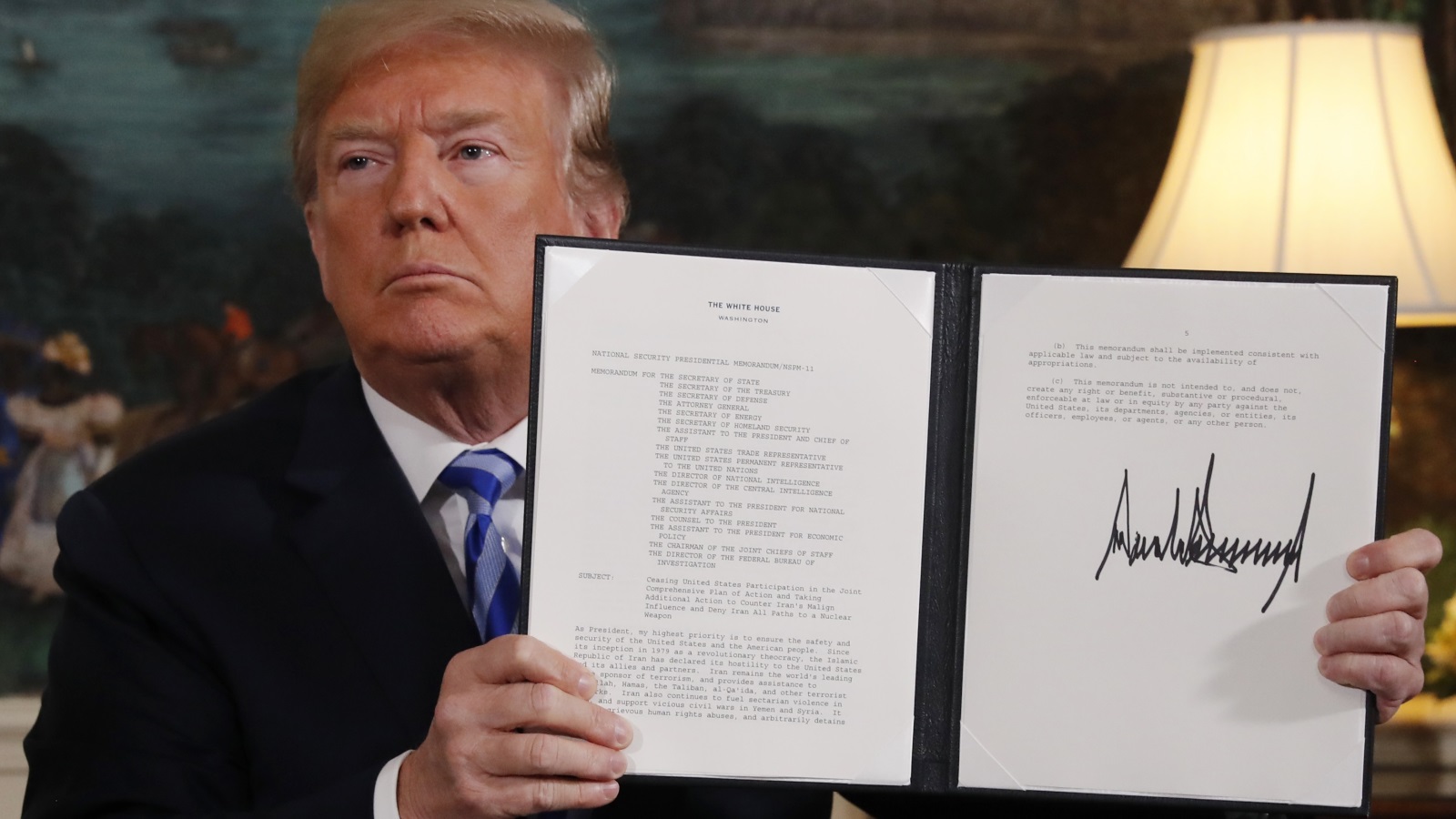 الرئيس الأميركي يعلن الانسحاب من الاتفاق مع إيران 