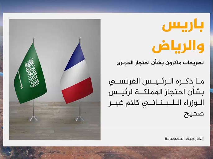 نفت السعودية صحة تصريحات الرئيس الفرنسي إيمانويل ماكرون، التي قال فيها إن المملكة احتجزت رئيس الوزراء اللبناني سعد الحريري لديها، في نوفمبر تشرين الثاني الماضي.