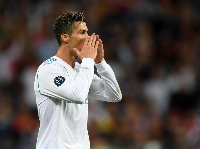 KIEV, UKRAINE - MAY 26: Cristiano Ronaldo of Real Madrid reacts after his sides first goal is disallowed during the UEFA Champions League Final between Real Madrid and Liverpool at NSC Olimpiyskiy Stadium on May 26, 2018 in Kiev, Ukraine. (Photo by Shaun Botterill/Getty Images)