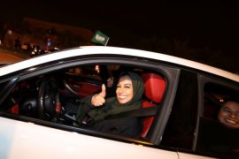 A Saudi woman drives her car in her neighborhood, in Al Khobar, Saudi Arabia, June 24, 2018. REUTERS/Hamad I Mohammed