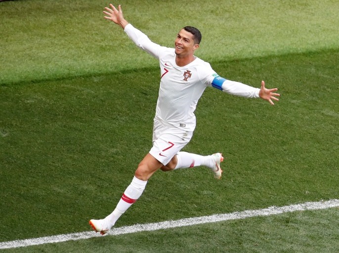 Soccer Football - World Cup - Group B - Portugal vs Morocco - Luzhniki Stadium, Moscow, Russia - June 20, 2018 Portugal's Cristiano Ronaldo celebrates scoring their first goal REUTERS/Christian Hartmann