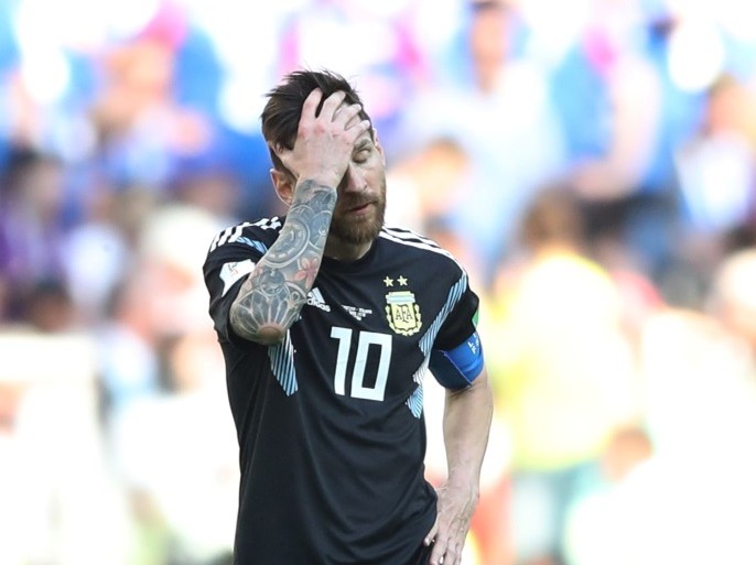 Soccer Football - World Cup - Group D - Argentina vs Iceland - Spartak Stadium, Moscow, Russia - June 16, 2018 Argentina's Lionel Messi looks dejected REUTERS/Carl Recine