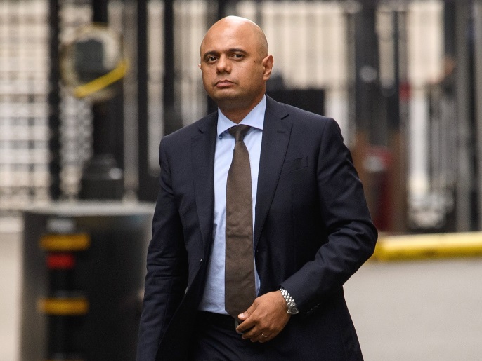 LONDON, ENGLAND - JUNE 04: Britain's Home Secretary Sajid Javid arrives at Downing Street on June 4, 2018 in London, England. (Photo by Leon Neal/Getty Images)