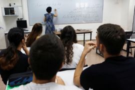 Iranian-born Farsi teacher Hanna Jahanforooz teaches 12th-graders at the Ben-Gurion High School in Petah Tikva, Israel, May 29, 2018. Picture taken May 29, 2018. REUTERS/Nir Elias