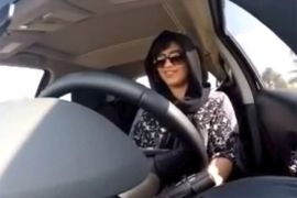 This November 2014 image made from video released by Loujain al-Hathloul shows her driving toward the United Arab Emirates-Saudi Arabia border before her arrest on Dec. 1, 2014. (Loujain al-Hathloul/AP)