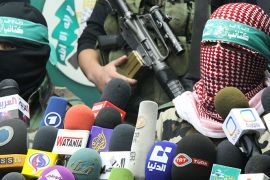 (الصورة 5) فلسطين/ قطاع غزة/ مدينة غزة/ مؤتمر صحفي سابق للمتحدث باسم كتائب القسام "أبو عبيدة".