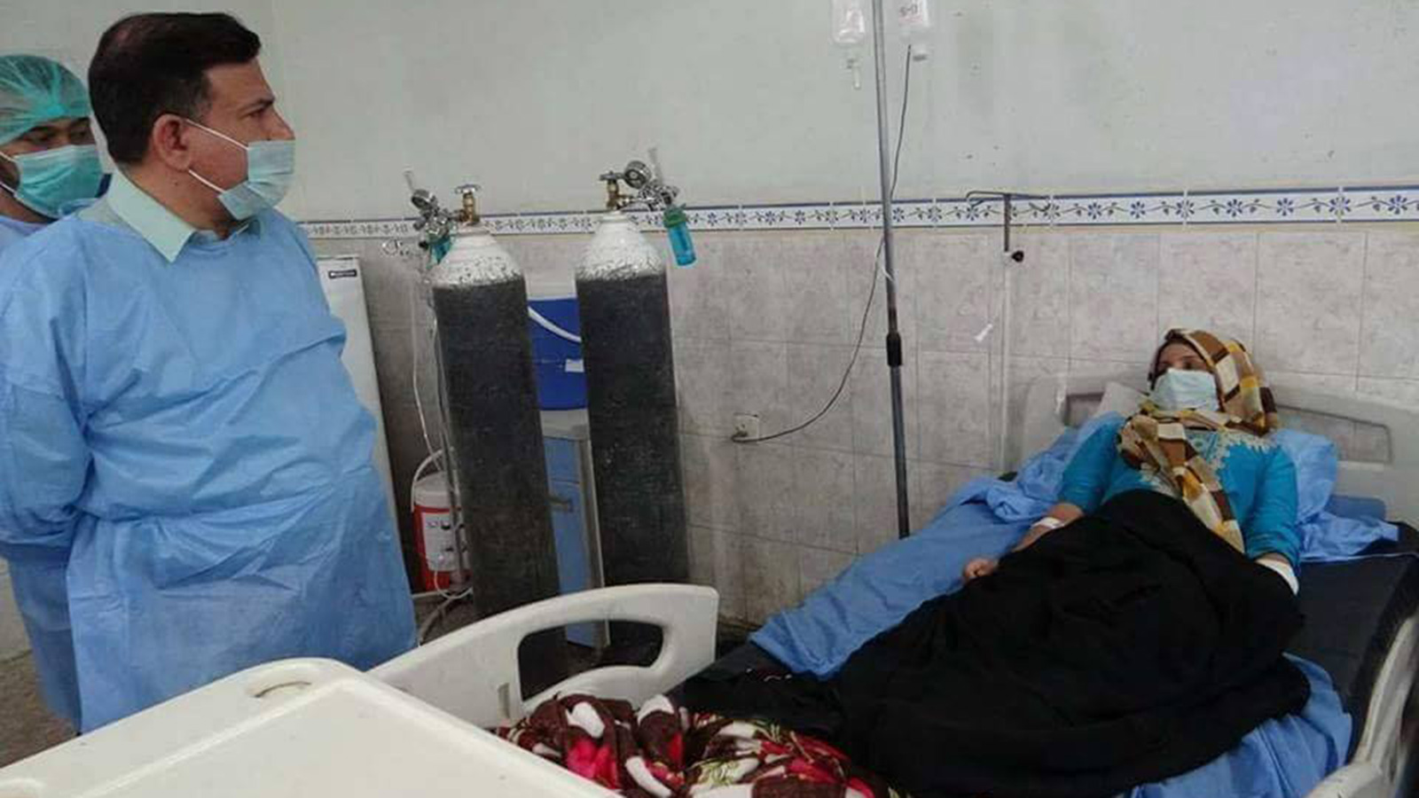 ‪إحدى المصابات بالمرض في مستشفى مدينة الديوانية‬ (الجزيرة)