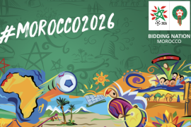تصميم لملف المغرب لتنظيم مونديال 2026 من الصفحة الرسمية للجنة التنظيم بموقع فيسبوك