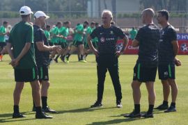 Soccer Football - FIFA World Cup - Australia Training - Antalya, Turkey - June 3, 2018 Australia coach Bert van Marwijk during a training. REUTERS/Kaan Soyturk