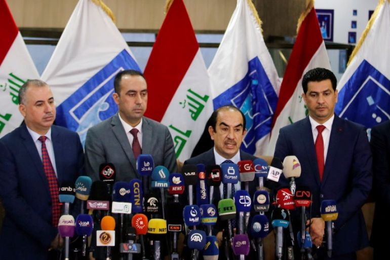 Riyadh al-Badran, the head of Iraq's Independent Higher Election Commission, speaks during a news conference in Baghdad, Iraq May 31, 2018. REUTERS/Khalid al-Mousily