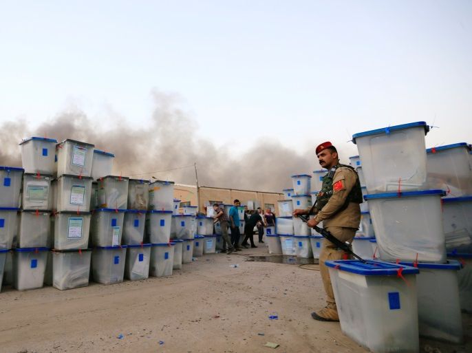 Ballot boxes are seen after a fire at a storage site in Baghdad, housing the boxes from Iraq's May parliamentary election, Iraq June 10, 2018. REUTERS/Thaier Al-Sudani