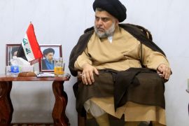 Iraqi Shi'ite cleric Moqtada al-Sadr meets with ambassadors of Turkey, Jordan, Saudi Arabia, Syria and Kuwait, in Najaf, Iraq May 18, 2018. REUTERS/Alaa al-Marjani