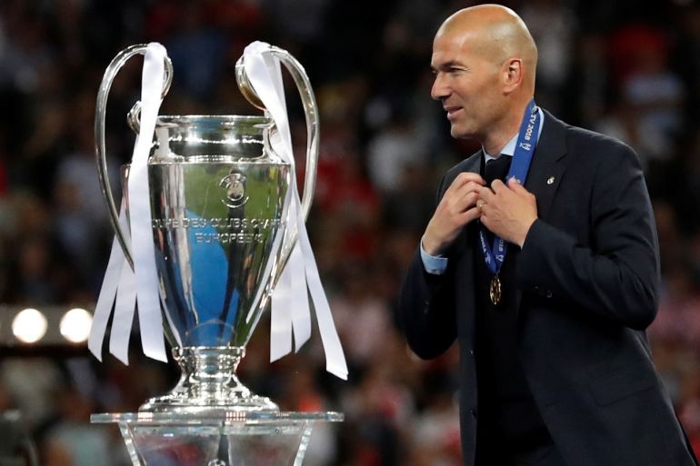 زيدان فاز بدوري أبطال أوروبا 3 مرات مع ريال مدريد