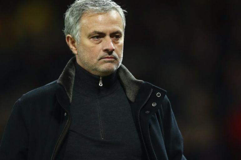 MANCHESTER, ENGLAND - MARCH 13: Jose Mourinho, Manager of Manchester United looks dejected in defeat after the UEFA Champions League Round of 16 Second Leg match between Manchester United and Sevilla FC at Old Trafford on March 13, 2018 in Manchester, United Kingdom. (Photo by Clive Mason/Getty Images)