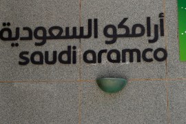 The logo of Saudi Aramco is seen at Aramco headquarters in Dhahran, Saudi Arabia May 23, 2018. Picture taken May 23, 2018. REUTERS/Ahmed Jadallah