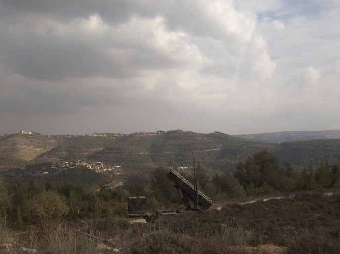 A Patriot anti-missile battery is seen west of Jerusalem, during