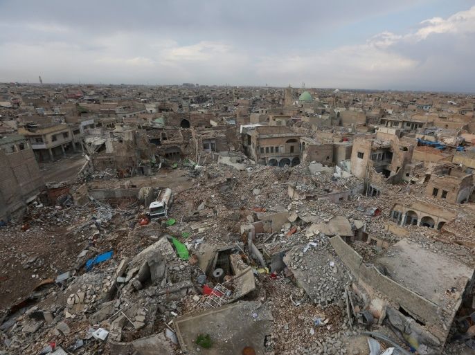 General view of destroyed buildings in the old city of Mosul, Iraq February 24, 2018. Picture taken February 24, 2018. To match Special Report IRAQ-MOSUL/OFFICIAL REUTERS/Alaa al-Marjani