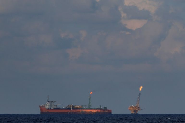 The Libyan floating storage and production tanker Farwah and an oil platform are seen in the Al Jurf Oilfield off the coast of Libya, September 30, 2017. REUTERS/Darrin Zammit Lupi