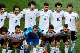 Soccer Football - World Cup - Group A - Saudi Arabia vs Egypt - Volgograd Arena, Volgograd, Russia - June 25, 2018 Egypt players pose for a team group photo before the match REUTERS/Jason Cairnduff