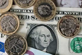 BATH, ENGLAND - OCTOBER 13: In this photo illustration, £1 coins are seen with the new £10 note alongside euro notes and US dollar bills on October 13, 2017 in Bath, England. Currency experts have warned that as the uncertainty surrounding Brexit continues, the value of the British pound, which has remained depressed against the US dollar and the euro since the UK voted to leave in the EU referendum, is likely to fluctuate. (Photo Illustration by Matt Cardy/Getty Imag