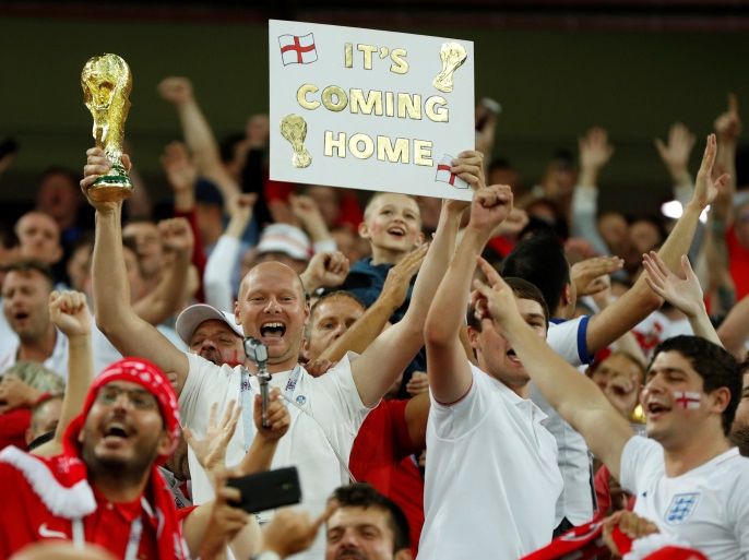 Soccer Football - World Cup - Round of 16 - Colombia vs England - Spartak Stadium, Moscow, Russia - July 3, 2018 England fans celebrate after the match REUTERS/John Sibley