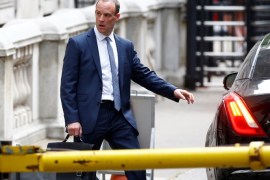 Britain's newly appointed Secretary of State for Exiting the European Union Dominic Raab leaves Downing Street in Westminster, London, Britain, July 9, 2018. REUTERS/Henry Nicholls