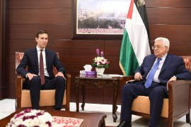 RAMALLAH, WEST BANK - AUGUST 24: In this handout image provided by the Palestinian Press Office (PPO), Palestinian President Mahmoud Abbas (R) meets with Jared Kushner (L), White House Advisor and son-in-law of U.S. President Donald Trump, on August 24, 2017 in Ramallah, West Bank. (Photo by Osama Falah/PPO via Getty Images)