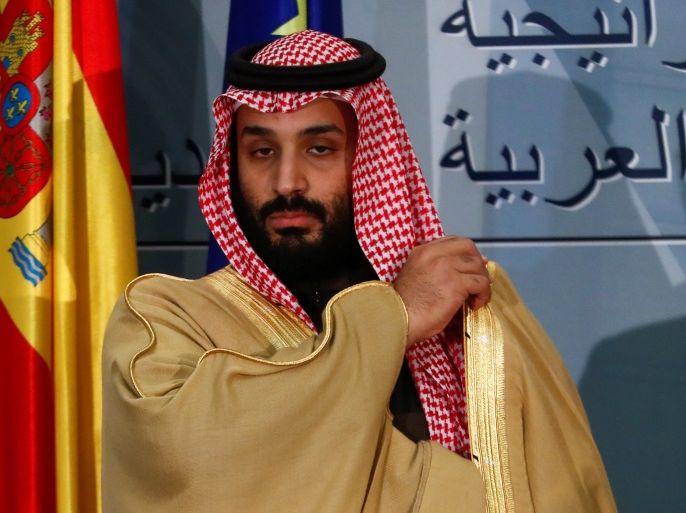 Saudi Arabia's Crown Prince Mohammed bin Salman attends a signing ceremony at the Moncloa Palace in Madrid, Spain, April 12, 2018. REUTERS/Juan Medina