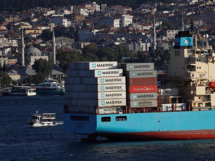 The Maersk Line container ship Maersk Batam sails in the Bosphorus, on its way to the Mediterranean Sea, in Istanbul, Turkey August 10, 2018. REUTERS/Murad Sezer