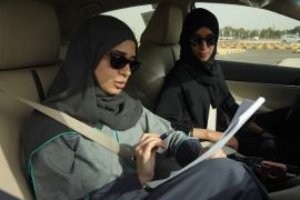 JEDDAH, SAUDI ARABIA - JUNE 25: A student (R) and instructor practice driving at the Jeddah Advanced Driving School at King Abdulaziz University the day after women are once again allowed to drive in Saudi Arabia on June 25, 2018 in Jeddah, Saudi Arabia. The Saudi government, under Crown Prince Mohammad Bin Salman, is phasing in an ongoing series of reforms to both diversify the Saudi economy and to liberalize its society. The reforms also seek to empower women by rest