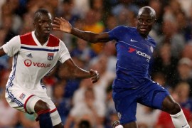 Soccer Football - International Champions Cup - Chelsea v Olympique Lyonnais - Stamford Bridge, London, Britain - August 7, 2018 Chelsea's N'Golo Kante in action with Lyon's Pape Diop Action Images via Reuters/John Sibley